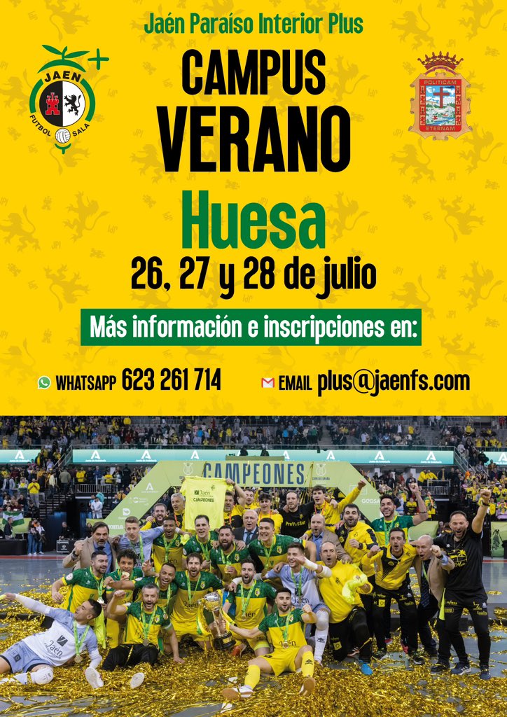 ⚽️¡Disfruta de unos espectaculares días de fútbol sala en Huesa!

👥 𝐏𝐥𝐚𝐳𝐚𝐬 𝐥𝐢𝐦𝐢𝐭𝐚𝐝𝐚𝐬
🗓️ 26, 27 y 28 de julio

👉 Inscripciones y más info en:
📲 Solo WhatsApp 623261714

🔝 Con <a href="/JaenFSPlus/">JaenFSplus</a> y de la mano de <a href="/danirodriguezfs/">🅳🅰🅽🅸 ⓇⓄⒹⓇⒾⒼⓊⒺⓏ⚽📋</a>  y <a href="/MCebola10/">Mauricio Guterres</a> 

#SomosJaén💛