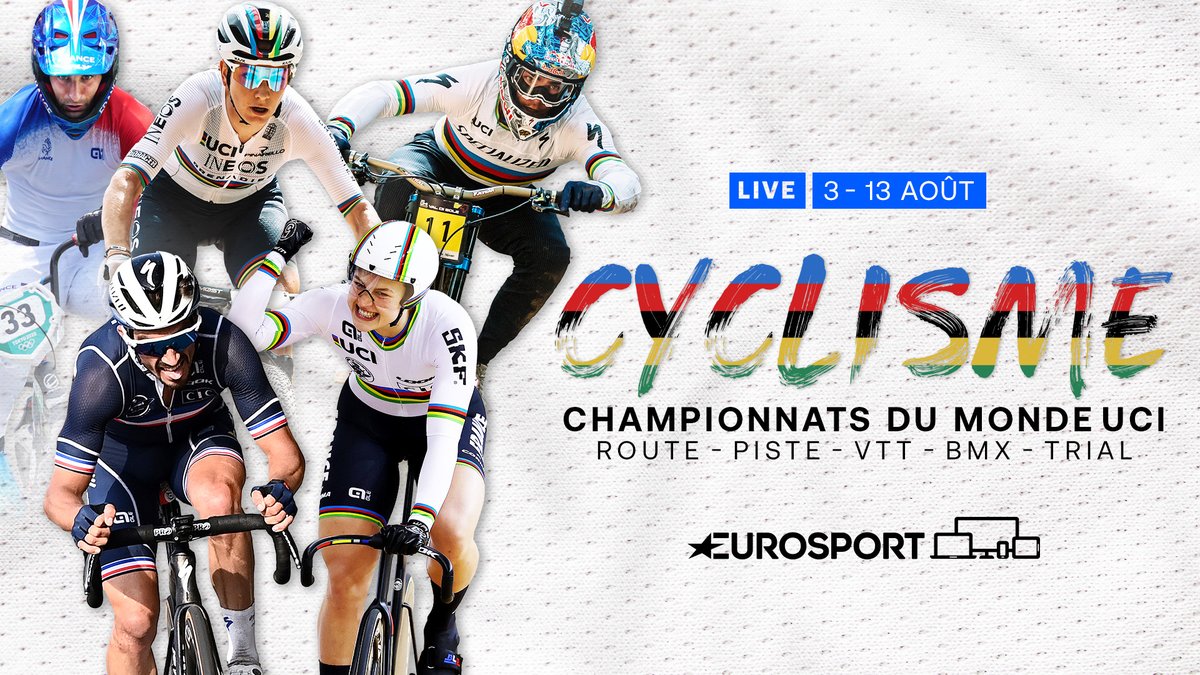 EmmanuelleFaure's tweet photo. 🤩 Route, piste, VTT, BMX, trial, paracyclisme : c'est parti pour les Championnats du monde UCI à suivre en intégralité sur @Eurosport_FR avec pour 220 heures de live sur l'ensemble des plateformes !

#Glasgow2023 #GlasgowScotland2023 https://t.co/ugHk2EUV84