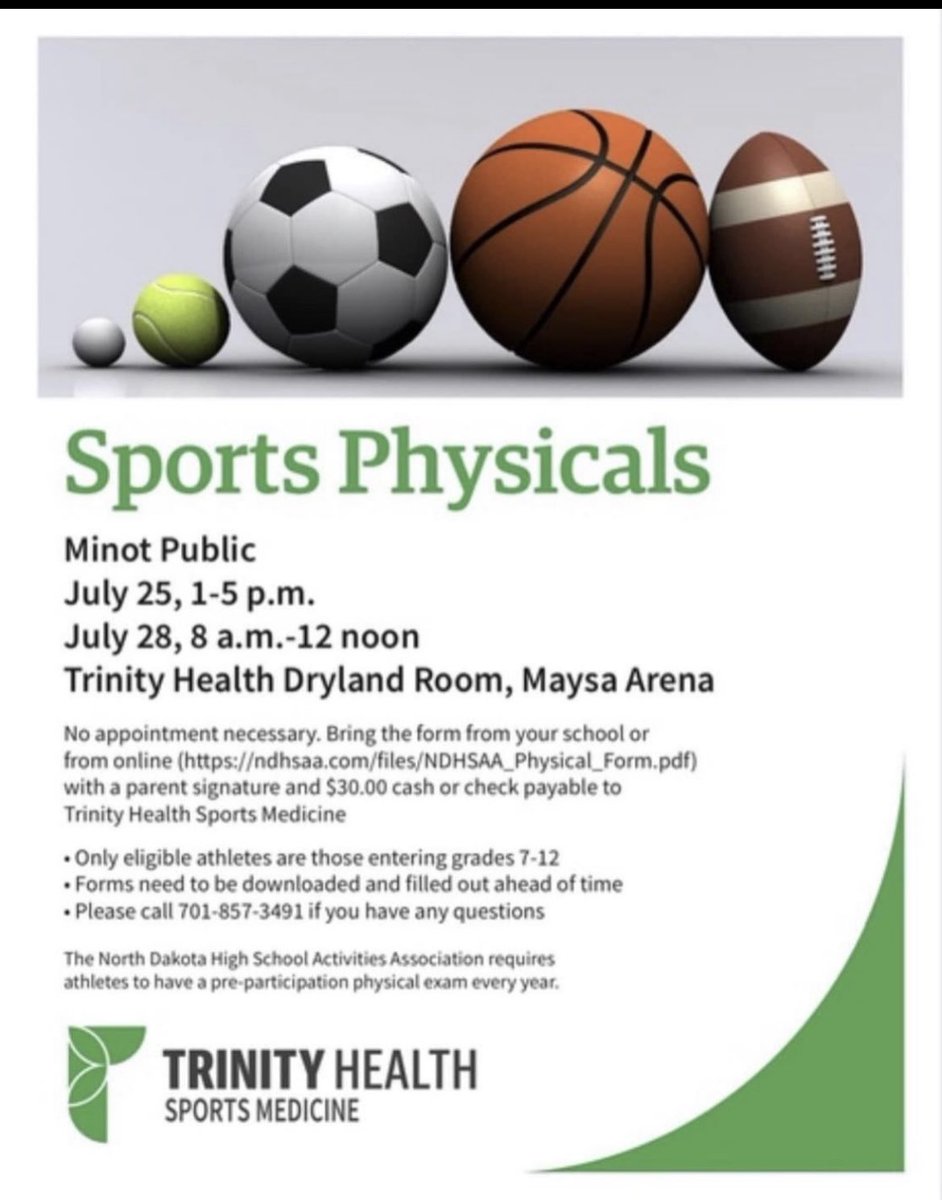All Magician &amp; Sentinels student/athletes please get your physical taken care of &amp; here is a great opportunity to get it complete.