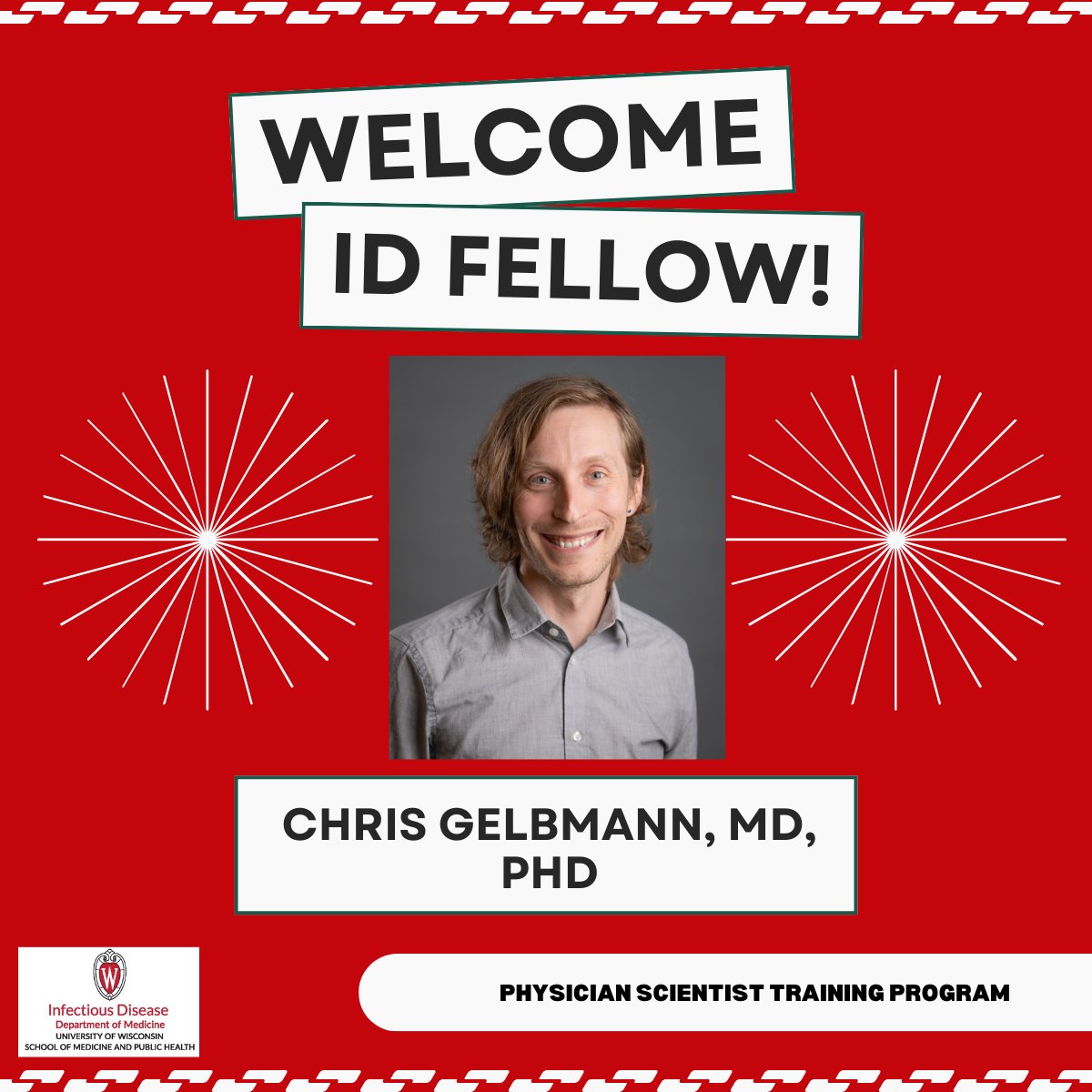 Welcome to our new ID Fellow Dr. Christopher Gelbmann!