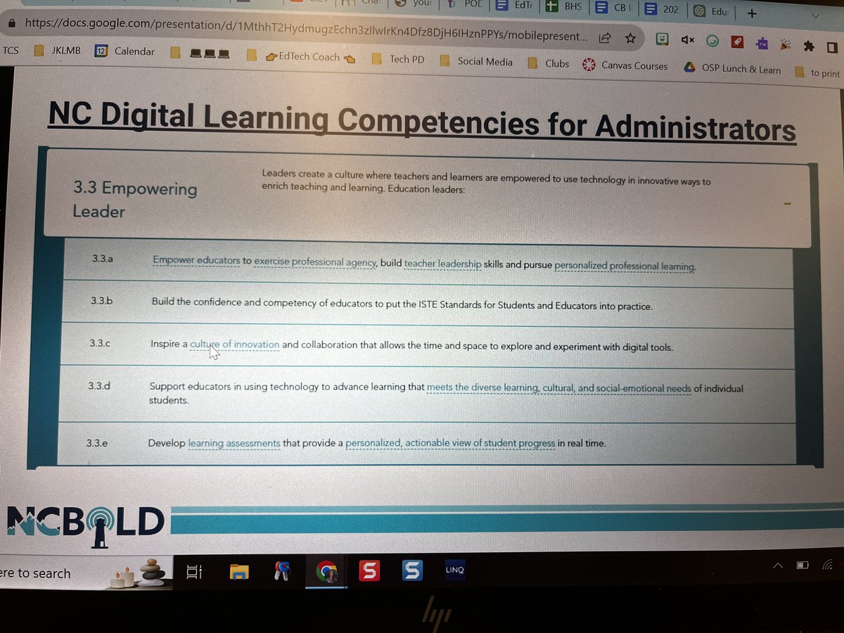 Learning to be an #EmpoweredLeader of #DigitalTeachingAndLearning #NCBOLD @jlg523