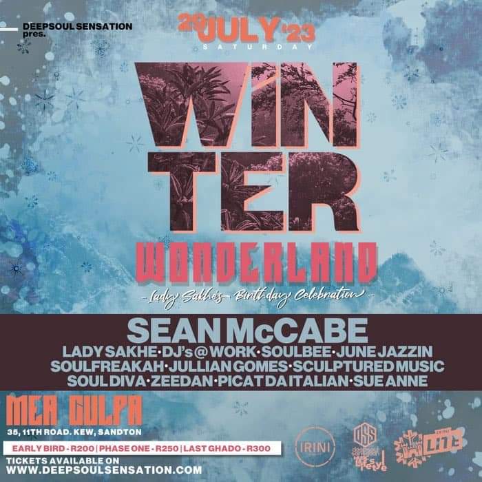 EVOLution™ (@tazgolden) on Twitter photo <a href="/dsslifestyle/">DSS|TheRhythm|HouseMusicEvent</a> Pres: #WinterWonderLand Feat. <a href="/seanmccabemusic/">Sean McCabe</a> 💯
<a href="/LadySakhe/">#Oasis🌴🇿🇦🏴☠️</a> #BirthdayCelebration
Saturday <a href="/MeaCulpaKew/">Mea Culpa</a> <a href="/dsslifestyle/">DSS|TheRhythm|HouseMusicEvent</a> Pres: #WinterWonderLand Feat. <a href="/seanmccabemusic/">Sean McCabe</a> 💯
<a href="/LadySakhe/">#Oasis🌴🇿🇦🏴☠️</a> #BirthdayCelebration
Saturday <a href="/MeaCulpaKew/">Mea Culpa</a>