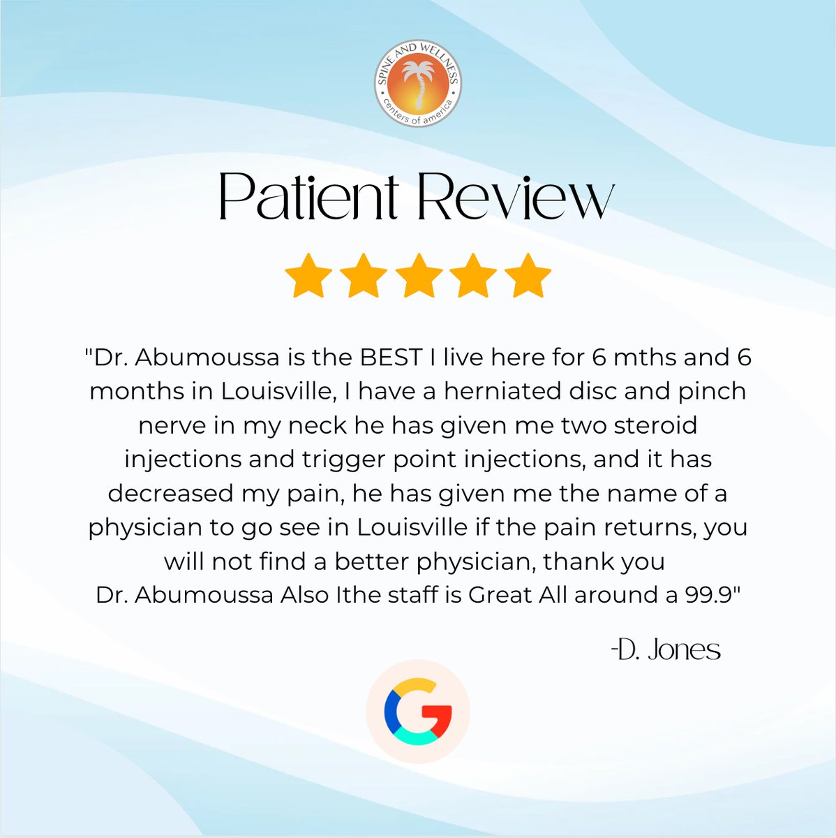 Thank you for being a part of our extended family. At Spine and Wellness Centers of America, we value each and every one of you! #PatientAppreciation #Grateful