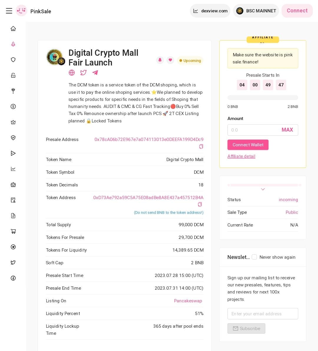 DigitalCryptoma's tweet image. congratulations to the DCM Team 
four days left until the opening of the fair launch 
🚀🚀🚀🚀🚀🚀🚀🚀🚀🚀🚀🚀🚀🚀🚀🚀
 don't  miss this opportunity, 500X comming soon
#pinksale #500X #buy #moon #pancake #Lbank #Birtmart