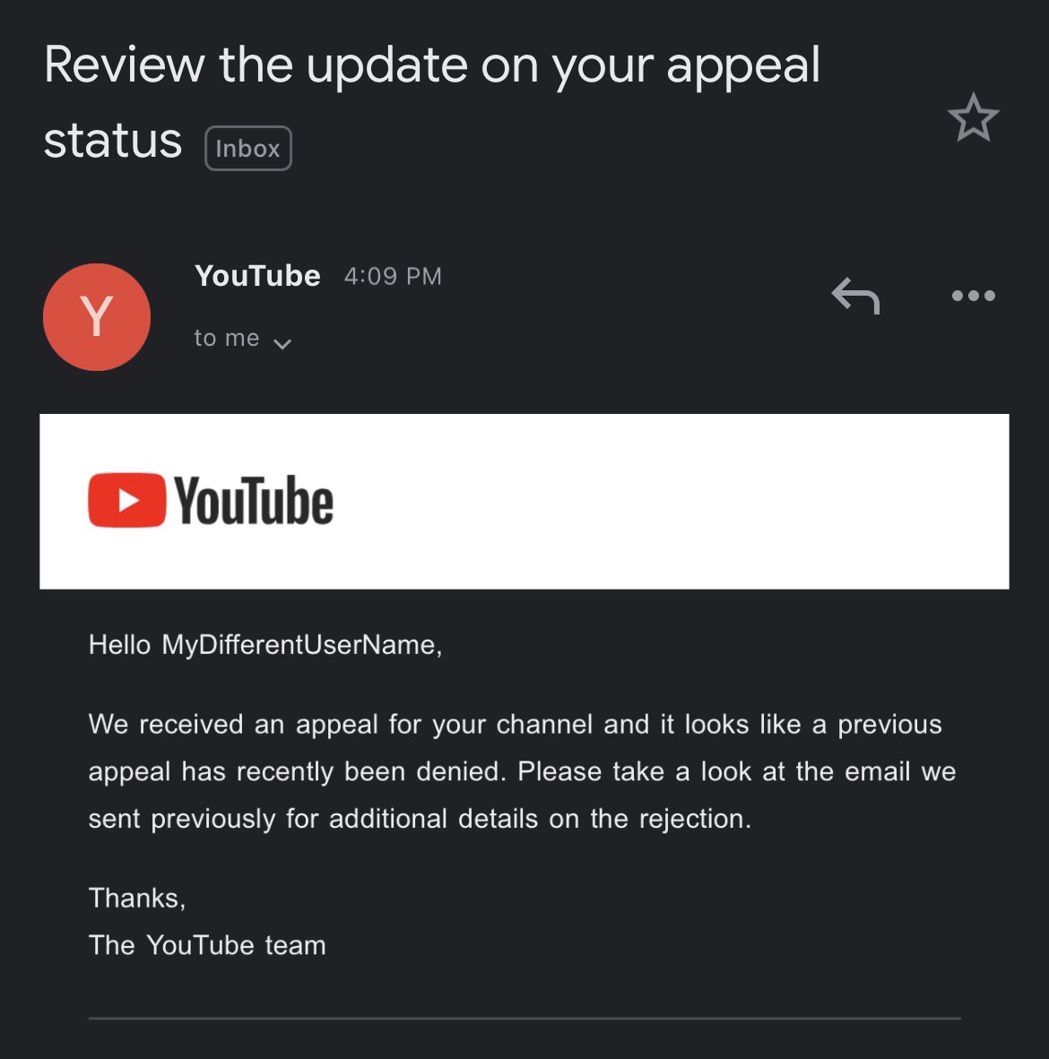 I haven’t heard any real feedback from <a href="/TeamYouTube/">TeamYouTube</a> and anytime I try to contact, they keep sending me this... Asking for items I can’t provide, but ITS ME! :( I have my phone, photo ID, replacement email, I HAVE IT. But they won’t hear me out, they only have automated systems…