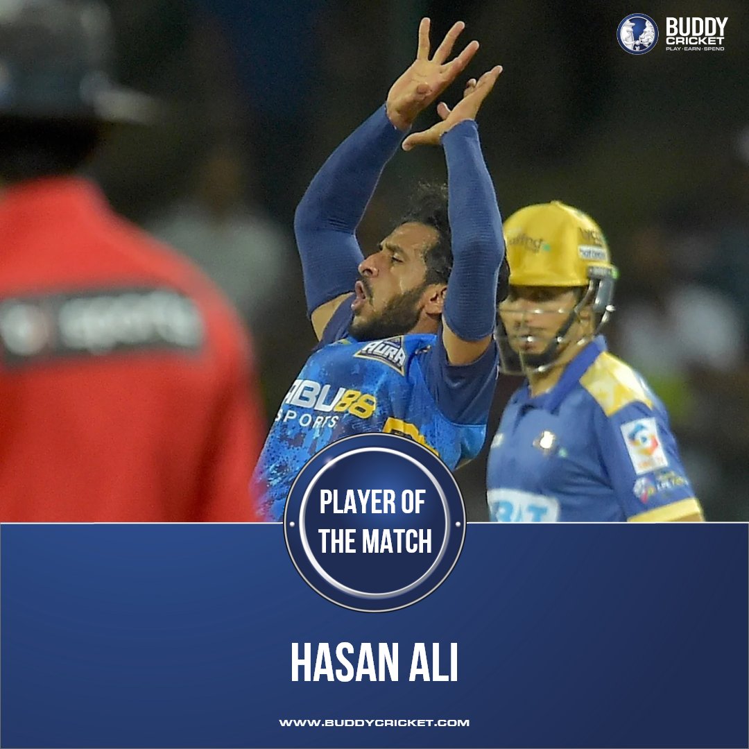 Hasan Ali's Heroics Shine: Named Player of the Match in Spectacular Performance against Jaffna Kings! 🌟🏏

#DBA #JaffnaKings #lpl2023 #cricketfever #KingsOfTheNorth #YaalKollo #AdidaMachan #LPL23 #LPL2023 #SriLankaCricket #SLCricket #LankaPremierLeague #cricket #DambullaAura