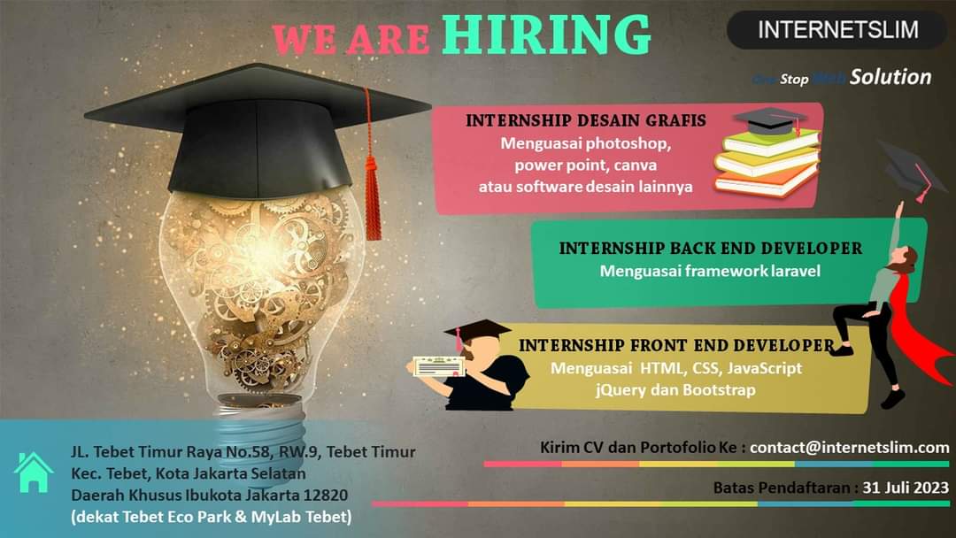 LokerKarir_IT's tweet photo. (Intern) Internship Front End Developer, Internship Back End Developer, Internship Desain Grafis

#lokerkarir_it #lokerit #lowongankerja #loker #lowonganprogrammer

cc : @hrdbacot https://t.co/HPsYEj4KFW