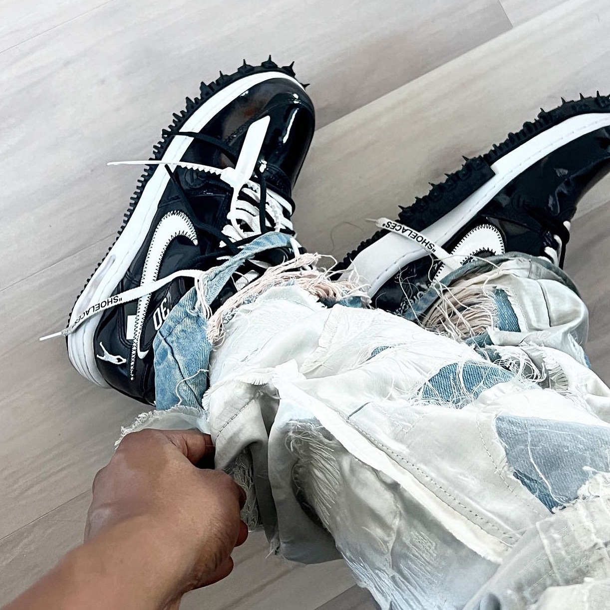 off white air force 1 white on feet