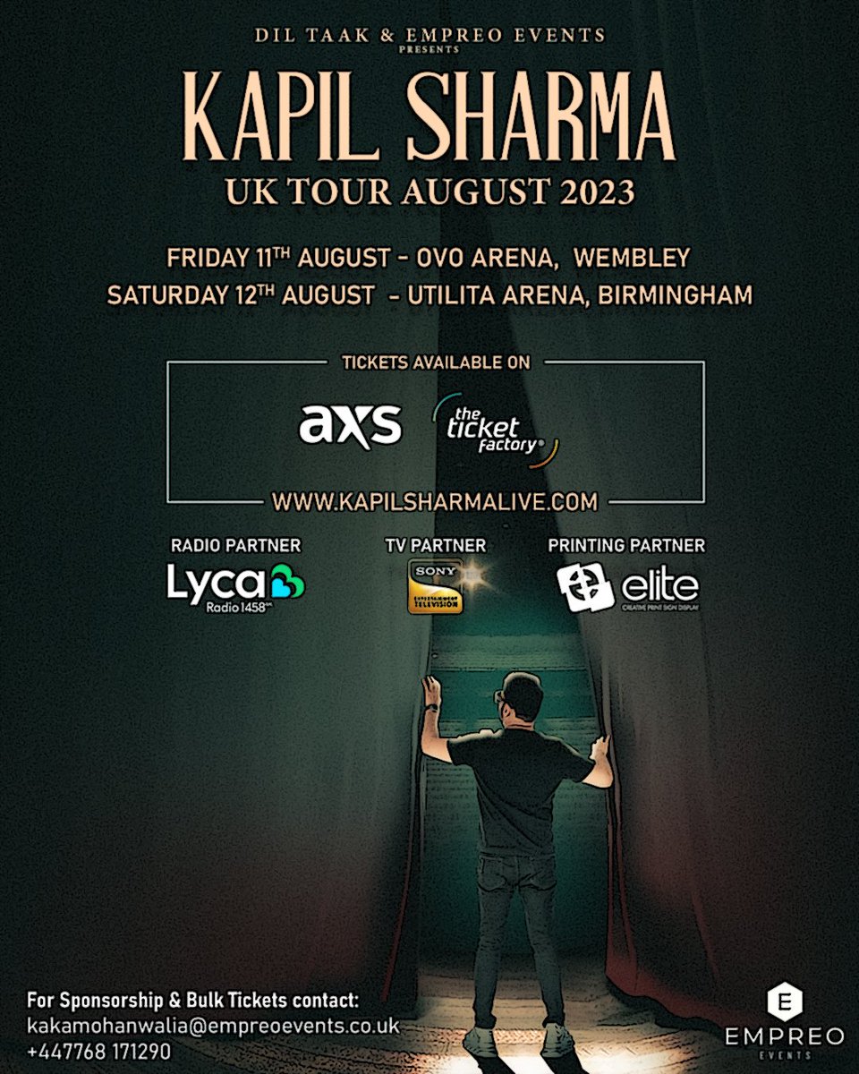 OfficialTMTM's tweet photo. There’s no stopping us!
UK tour 2023💫
Book your tickets now: https://t.co/zm3jgDFufe
@KapilSharmaK9
#kslive #kapilsharma #kapilsharmashow #kapilsharmalive #uktour #2023 #kapilsharmaontour https://t.co/gn6phQNnZU