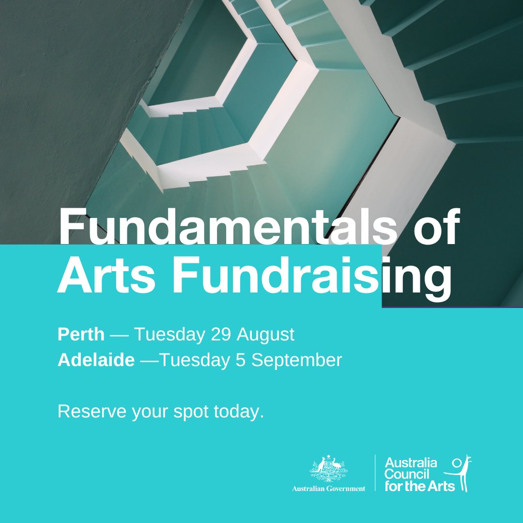 Join us for a fundraising workshop in Perth or Adelaide, and learn the basics of arts fundraising! Perth — Tuesday 29 August: fal.cn/3AxIh Adelaide — Tuesday 5 September: fal.cn/3AxIg