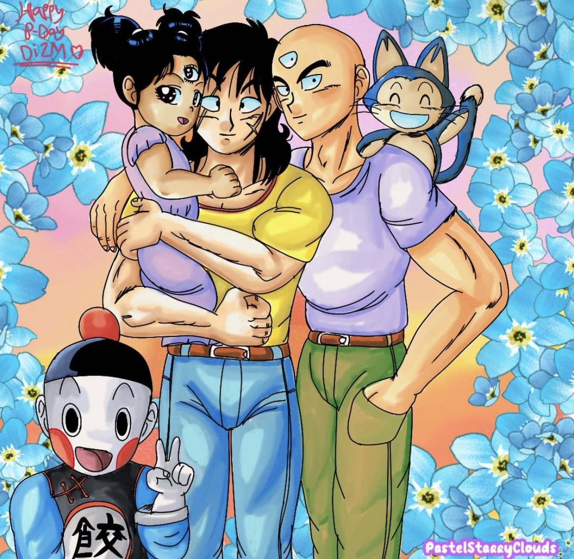 FemcelLaunch's tweet image. Yamcha sent me a photo of his family. awww how sweet