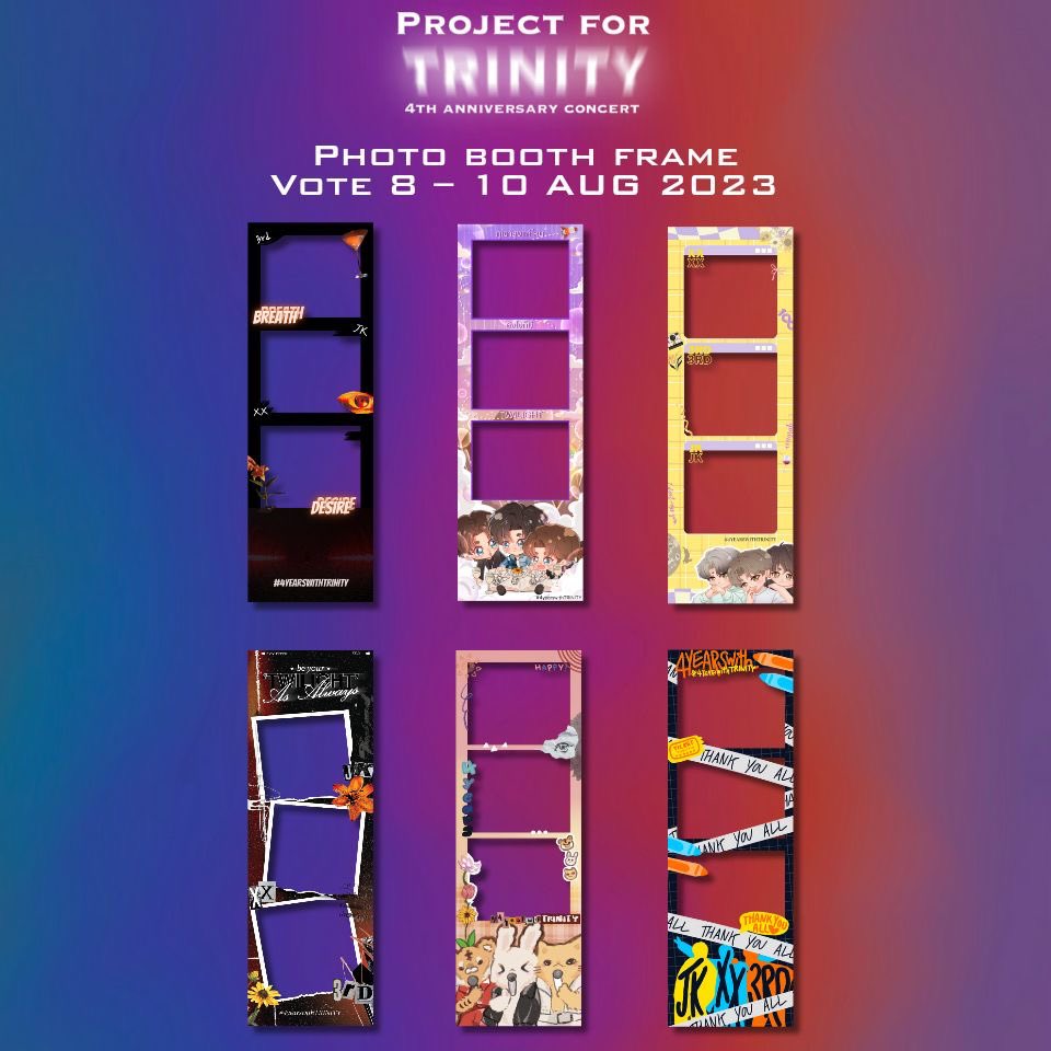 PROJECTFOR_TNT's tweet photo. ชวนทวลมาร่วมกันโหวตเฟรมสำหรับ photo booth เพื่อเป็นที่ระลึกสำหรับคอนเสิร์ตใหญ่ครั้งแรกของTRINITY
🗳 เปิดให้โหวต:
วันนี้ — 10ส.ค. เวลา 23.59น.
ดูรูปเพิ่มเติมได้ผ่านลิ้งค์จากในฟอร์ม
🔗 https://t.co/BQFArLeRMa
#4YearswithTRINITY
#TRINITY_Project https://t.co/pfR9u9j0Yn