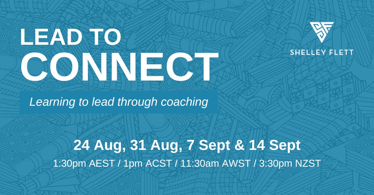 The Lead to Connect program with <a href="/FlettShelley/">Shelley</a> gives leaders tools and approaches, derived from the realm of coaching, to maximise the value of individual one on one conversations. Register today ow.ly/5fpx50Puyse

#leadership #coaching #connection #contactcentres