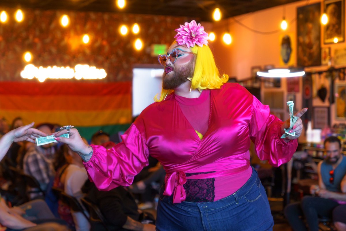 ArciniegaStreet's tweet photo. Ever had a drag show at a tattoo shop? 💘

Reminiscing! Hands down the coolest show we’ve ever done, and it was a great way to close out June. Thanks to everyone who came to Brightside Pride and showered our local drag performers with the love, affection &amp; dollars they deserve. https://t.co/gH6KnMjXNZ