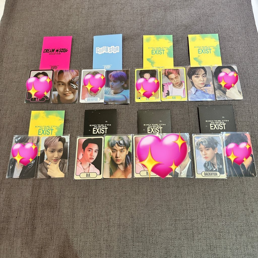 EXO EXIST cream soda ポップアップ MD
アルバム購入特典 ラキドロ トレカ 交換

【譲】ベッキョン（C）優先
　　　チャニョル（D）
追加で下記写真のトレカでも交換検討させていただきます！

【求】ギョンス 、ディオ、D.O.（D）

よろしくお願いします🥺