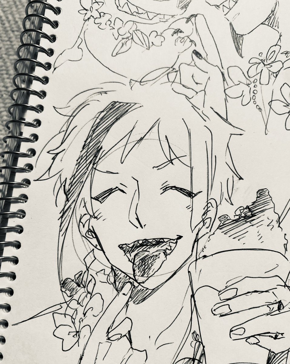 朝の一発描き 「みてェ〜」🍧🍧🍧