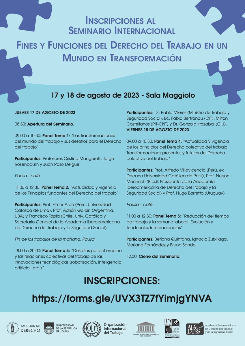BrunoSande's tweet photo. Los invito a inscribirse a este importante evento en la Facultad de Derecho de la Universidad de la República https://t.co/dRfFuoXCZq