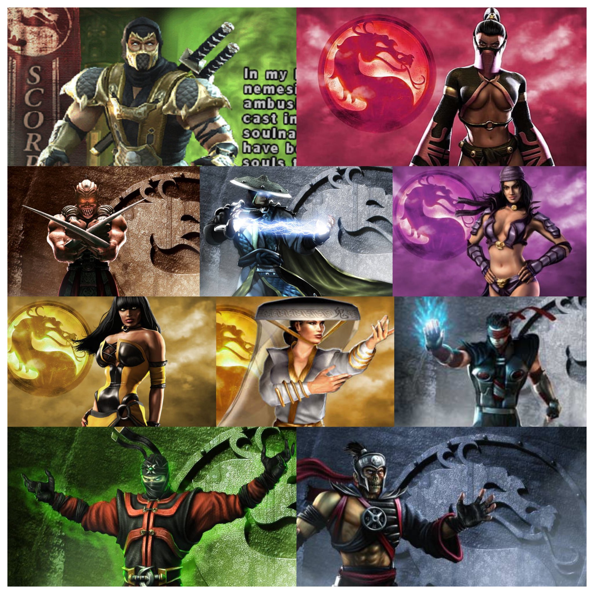 Mortal Kombat: Deception - ALL CHARACTERS AND COSTUMES / LISTA