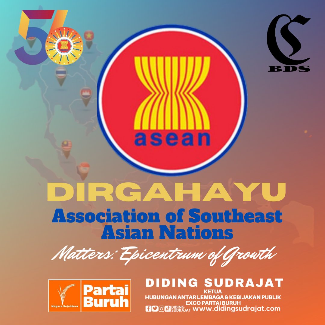 SUDRAJATDIDING's tweet photo. Dirgahayu ASEAN KE 56
 'ASEAN Matters: Epicentrum of Growth' https://t.co/dJrWOwMB8y
