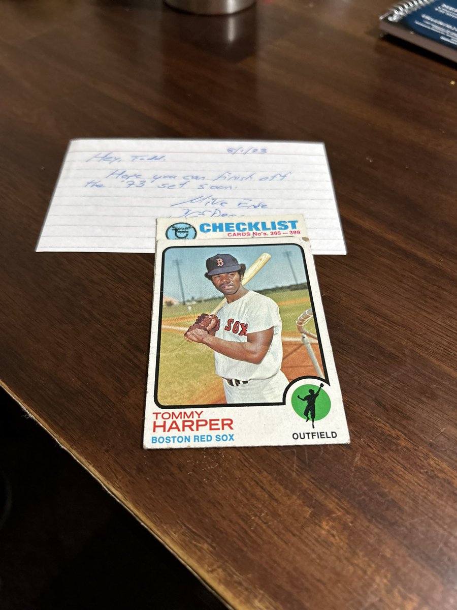 sportsguy_TO's tweet photo. Thank you @OCSDean for the #RAK of two cards for the ‘73 set build and the kind note to go along with them. #73Topps https://t.co/S94c483y4o