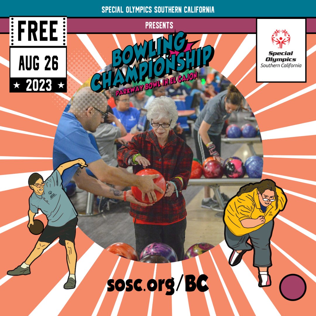 SOSoCal's tweet photo. We could use a few Pin Pals! #BecomeAVolunteer for the upcoming #BowlingChampionship. π³β¨
Volunteer: https://t.co/tCXklGCb8M
#WeAreSOSC #SOSCBowling #Bowling #ParkwayBowl #ElCajon https://t.co/eNkKNaPeWN