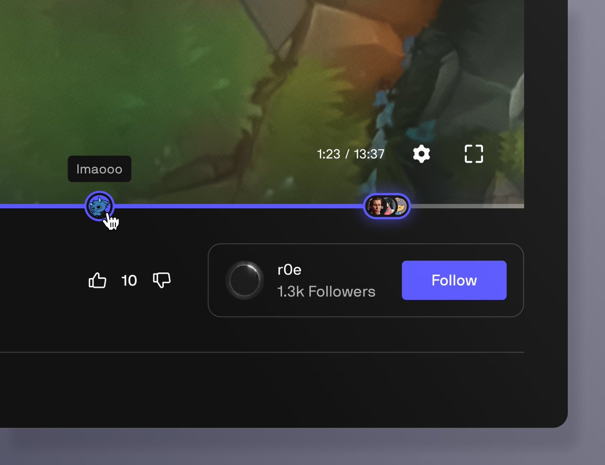 new @joinstacked update: never miss a reaction again! you can now see when your friends commented on a video when you hover over the video's timeline. on hover, you'll also see a preview of the message (with a ticker-like animation.) shout-out to @m0x00 for shipping this.