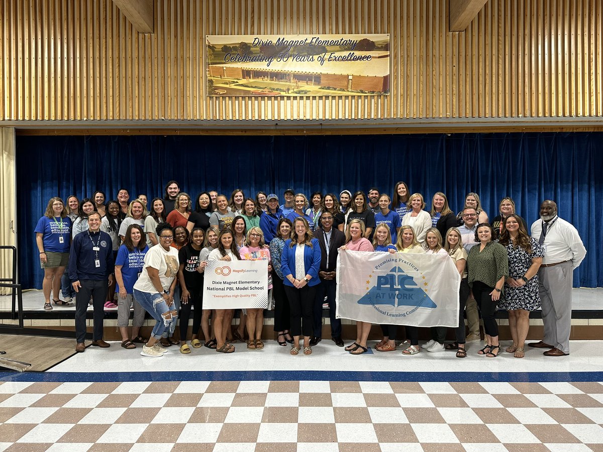 DixieMagnetElementary (@dixiemagnet) on Twitter photo This time last year we started our #PLC & #PBL journey and today we celebrated becoming a Promising Practice PLC 🏆 & a National PBL Model School🏆! Hard work pays off & our students are learning at high levels because of it! 🎉<a href="/SolutionTree/">Solution Tree</a> <a href="/magnifylearning/">Magnify Learning</a> #allmeansALL This time last year we started our #PLC & #PBL journey and today we celebrated becoming a Promising Practice PLC 🏆 & a National PBL Model School🏆! Hard work pays off & our students are learning at high levels because of it! 🎉<a href="/SolutionTree/">Solution Tree</a> <a href="/magnifylearning/">Magnify Learning</a> #allmeansALL