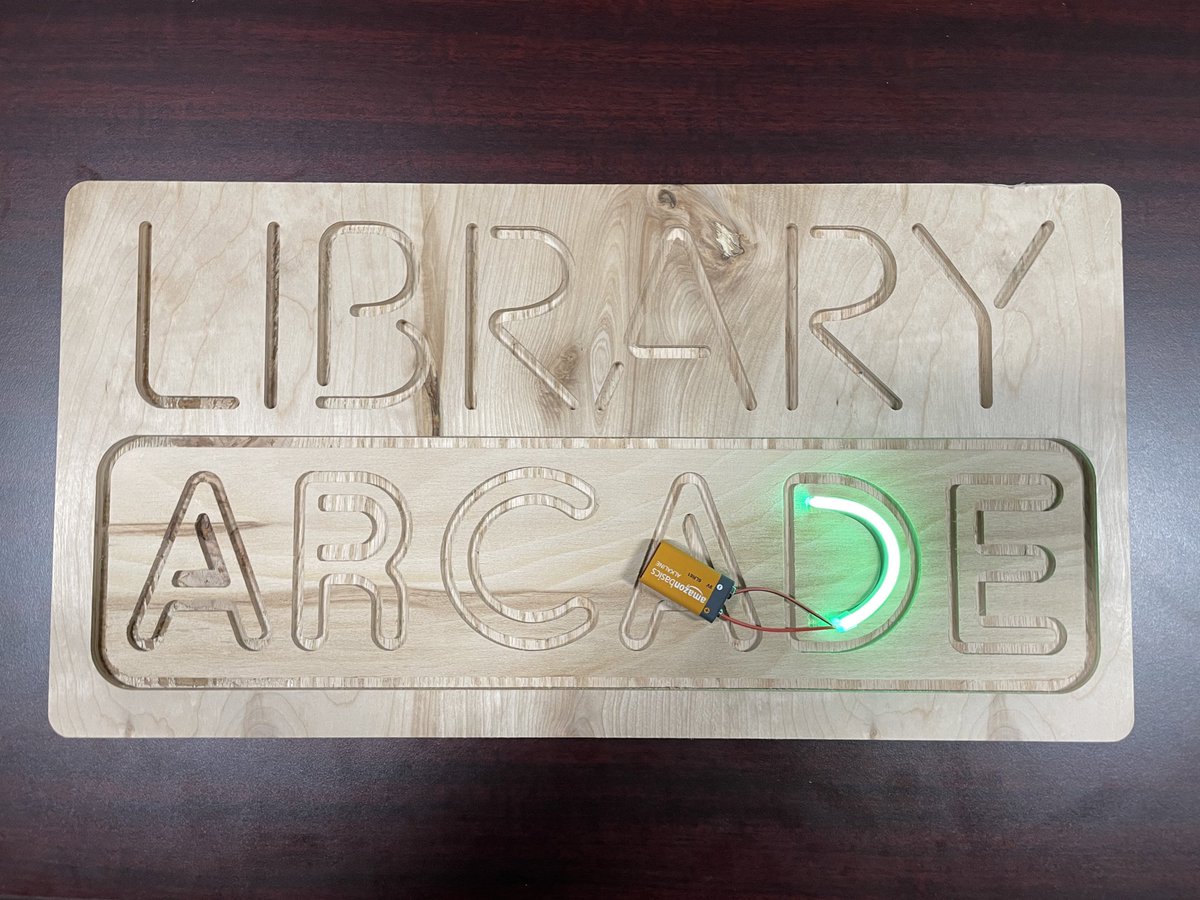 Working through such a cool new project — designing/fabricating a “neon” sign using <a href="/ShopBotTools/">ShopBotTools</a> CNC &amp; LED lighting.

Next steps: drill holes for wiring, paint, wire/adhere lights, &amp; laser cut/attach mirrored acrylic plate.

This was a very good first day on this project!

#CNC