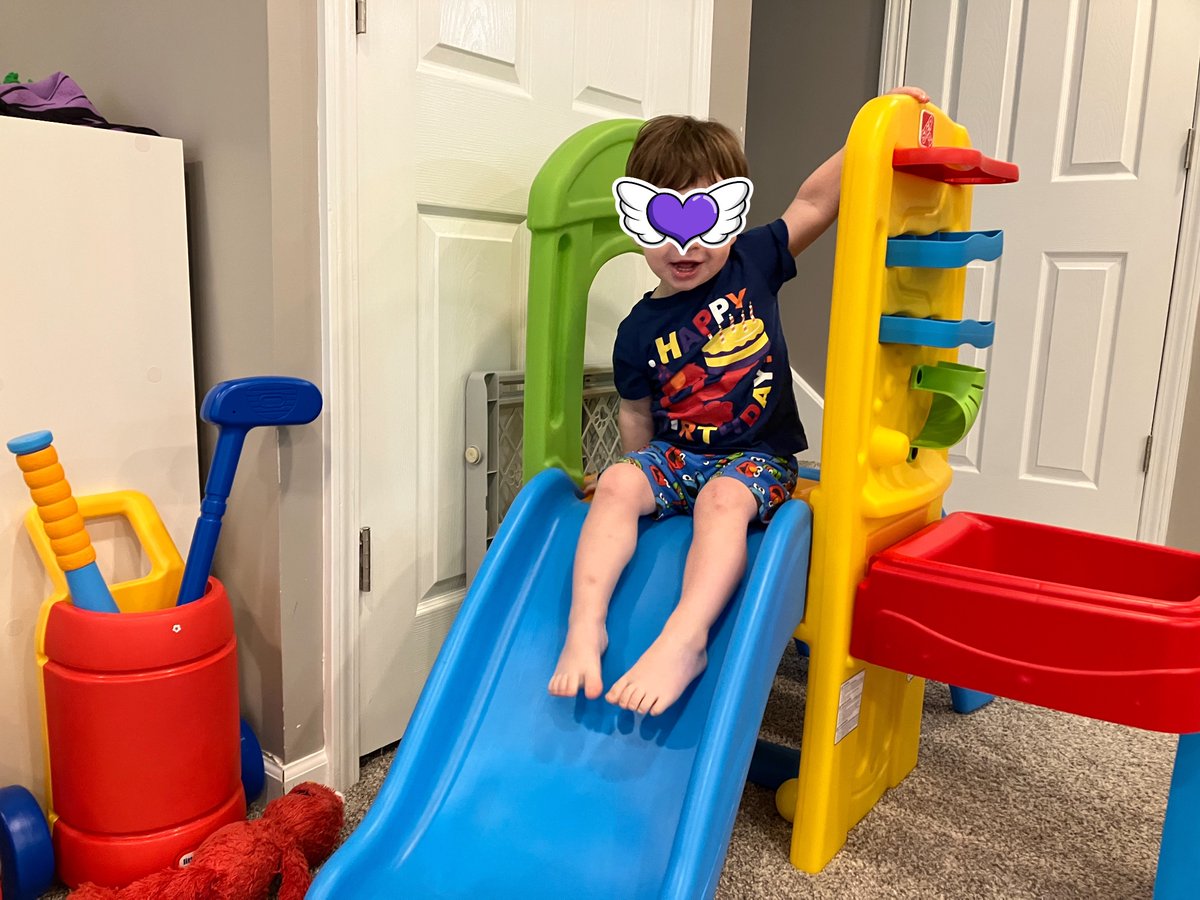 LifeandPICU's tweet photo. I’m not sure how it happened, but Squish is 2. 😱 I love watching him grow.

He and Elmo enjoyed an early celebration over the weekend with my husband’s family. 

#momademia https://t.co/DPXBOSsOKT