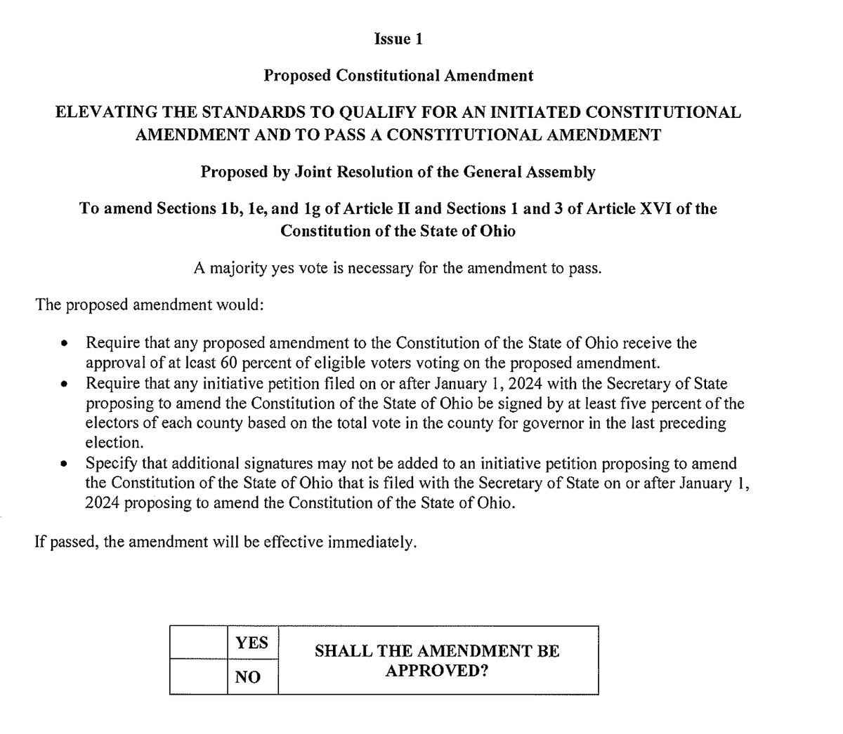 joingles's tweet photo. Some of the mailers/ads about Ohio's Issue 1 are confusing or misleading. Here's the actual language you will see on the ballot. https://t.co/0MF4OQf5dO