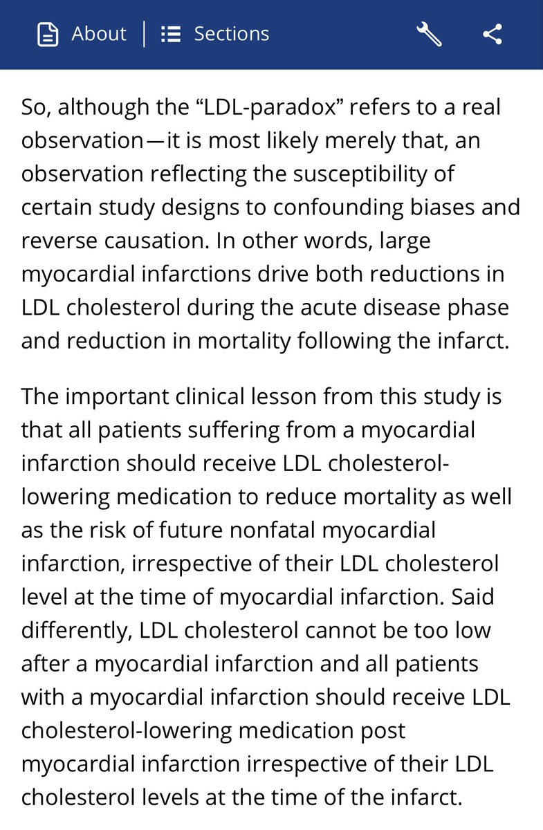 2/2 “Low-density lipoprotein cholesterol cannot be too low after a myocardial infarction”