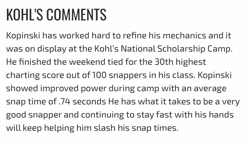 JackKopinski's tweet photo. Blessed to receive a 4.5 star rating and to be ranked the 53rd LS in the 2024 class. Thank you @KohlsSnapping @Coach_Casper 

@NicoSummerfield @wesleyhorky @coachmarkwilk https://t.co/HjP0UYap59