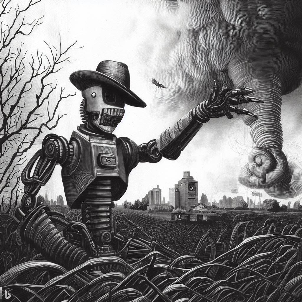 burntfry90's tweet photo. Robo-Scarecrow #Puppeteer  Master

#tornado #TornadoWarning  #TornadoWatch #aiart #aiartcommunity  #AIArtwork #sketch #evil #horror #creepy #notanime #Asia #Twister https://t.co/S31wmaB9Q3