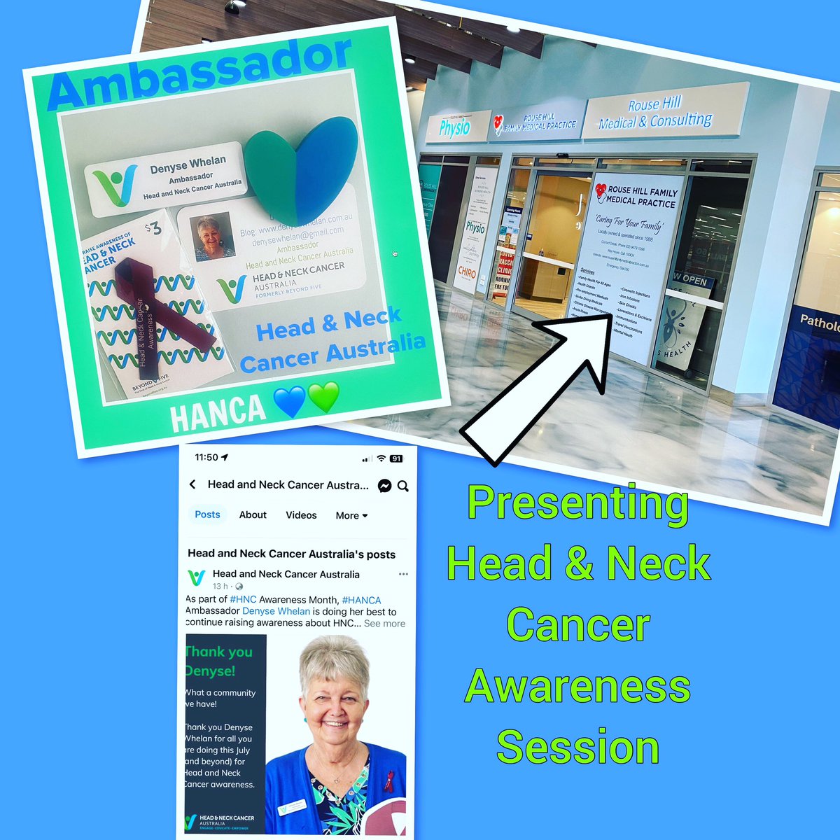 Am presenting a talk to local GP practice about #headandneckcancerawareness & news that @hncanceraus has a module for GPs to complete free training for them to have greater awareness should a patient present themselves with any of the signs that 'could' be #hnc #ambassador 💙💚