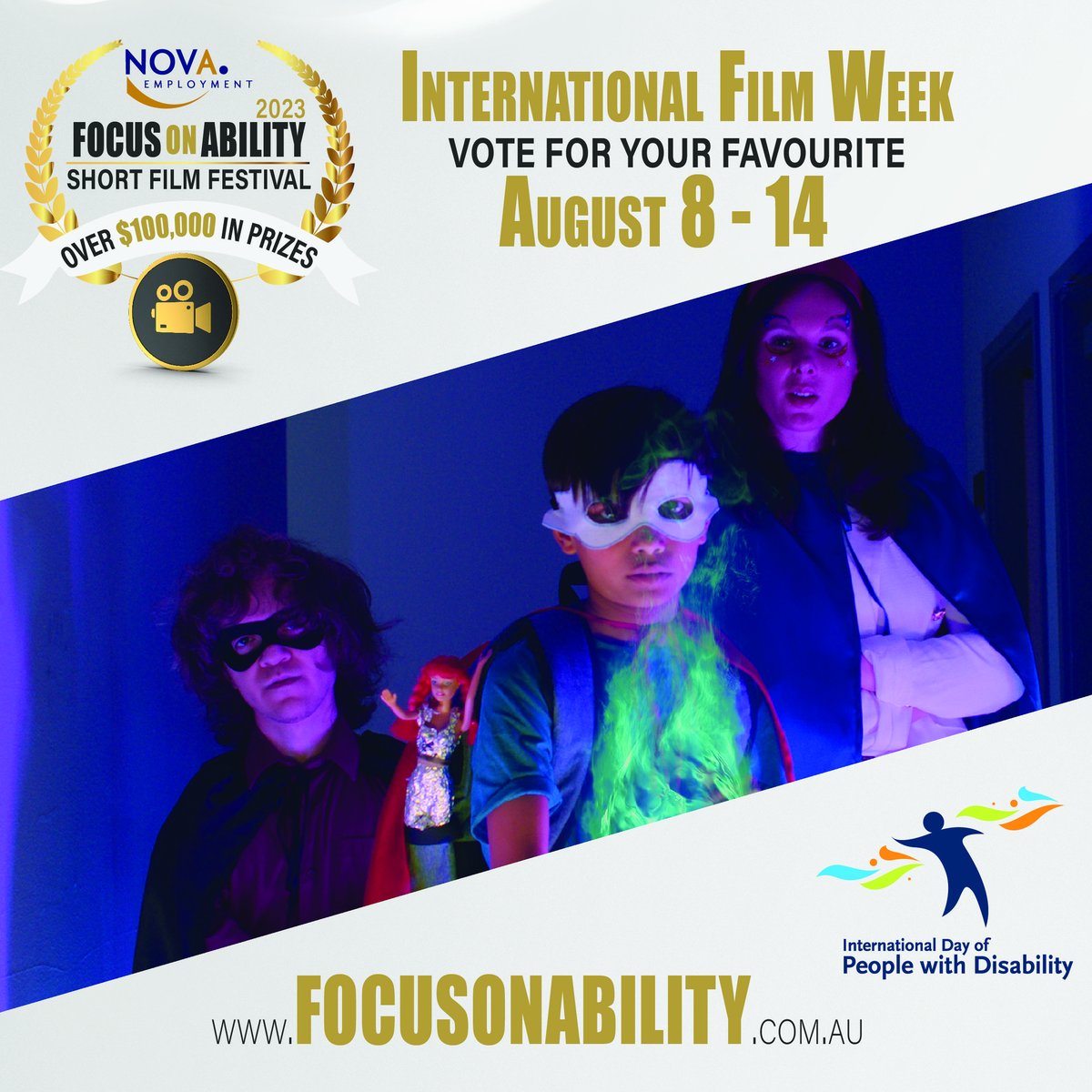 Just launched a record 134 International Short Films and Documentaries from 16 different countries. Check them out and be sure to vote for your favourite. Also share some love and leave some comments for our film makers and stars, they'd love the support. focusonability.com.au