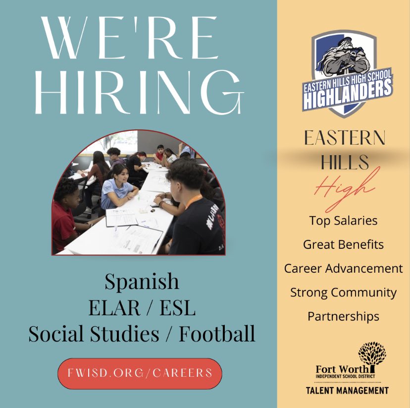 EHHS is the place to be and we want you! ⚔️Come be a Highlander in FWISD🏫📚#YouBelongHere
