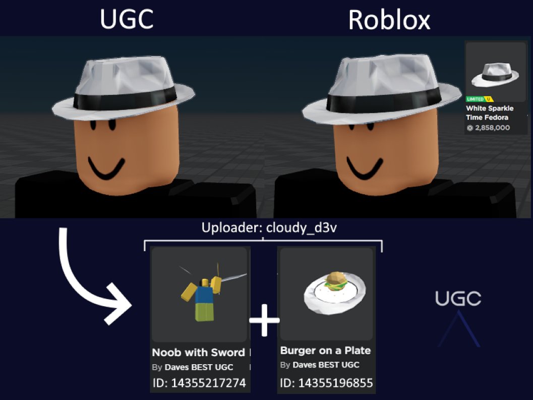 Peak” UGC on X: Looks like this item has been reuploaded to the same group by UGC creator furrify. I think this is because selfietoon2 archived the original. Item ID is 13764511268.