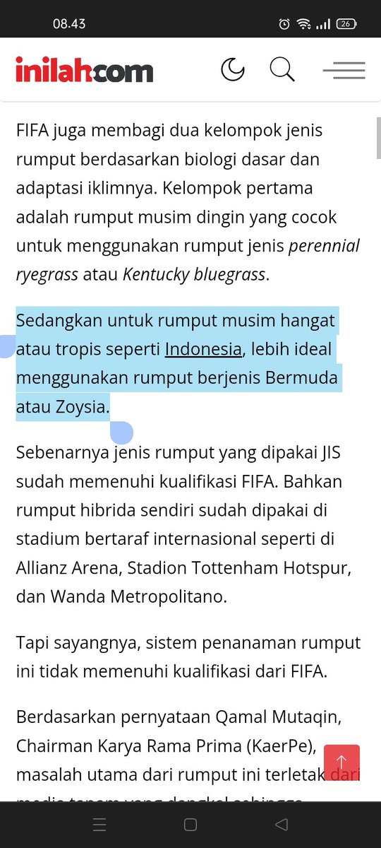 @Kristantosn1 @M45Broo Inilah... JIS ini terlalu dibawa ke politik. Kl kita cek pernyataan JAKPRO, rumputnya setara Allianz Arena markas Bayern Munchen (gbr2). Pemilihan zoysia jg berdasarkan rekomendasi FIFA (gbr4). Sistem karpet juga approved by FIFA kok (gbr3)

Cont...