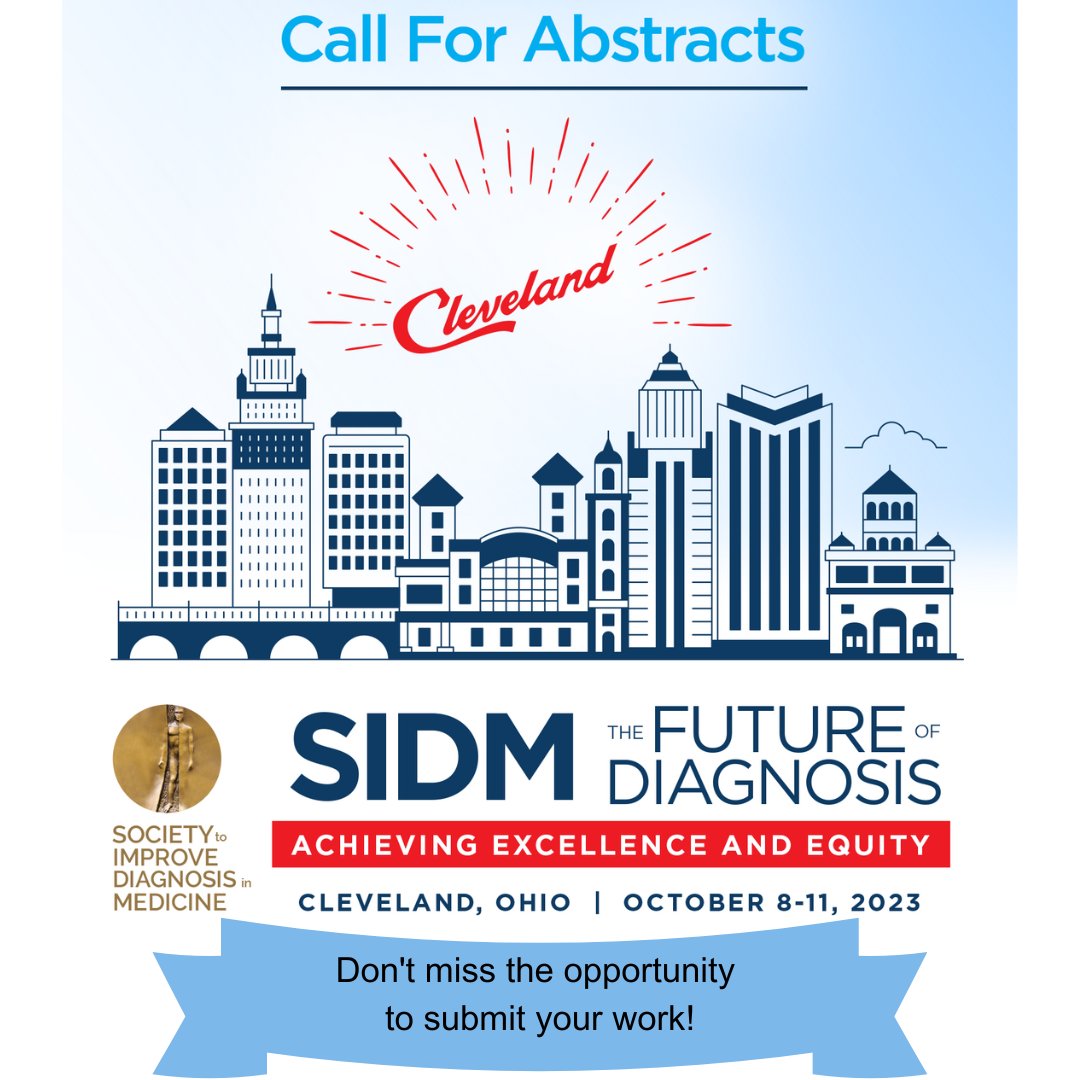 ImproveDX's tweet photo. We are calling for late-breaking abstracts! Submit for presentation at "The Future of Diagnosis" conf in Cleveland, OH, Oct 8 - 11. All abstracts must be unpublished and unpresented. The deadline is Aug 29, 2023, by 5:00 pm ET.
Submission details at: https://t.co/AxkZ1wLVll
#SIDM https://t.co/JyzW20Gwd3
