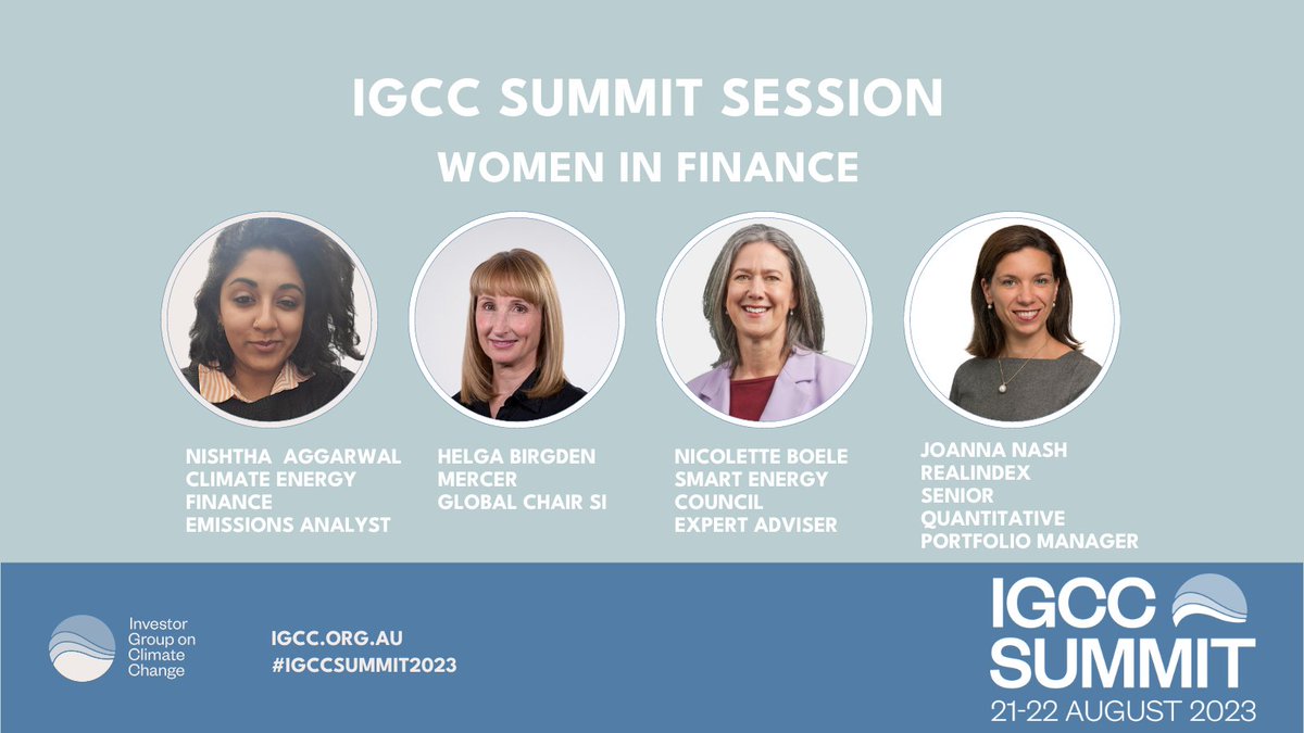 🌍 Just 2 weeks until #IGCCSummit2023! Don't miss the 'Women In Finance' panel, celebrating their role in driving sustainability and reshaping the sector. 💪 🌱 Register now: app.glueup.com/event/igcc-cli… #climatefinance #WomenInFinance