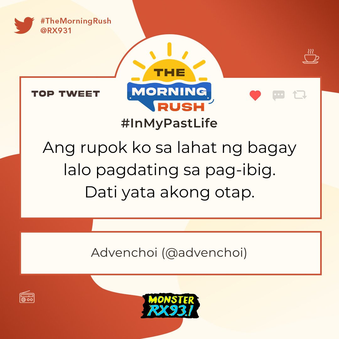 RX931's tweet photo. Top Entry: #InMyPastLife from @advenchoi #TheMorningRush https://t.co/B6VvDl4r9q