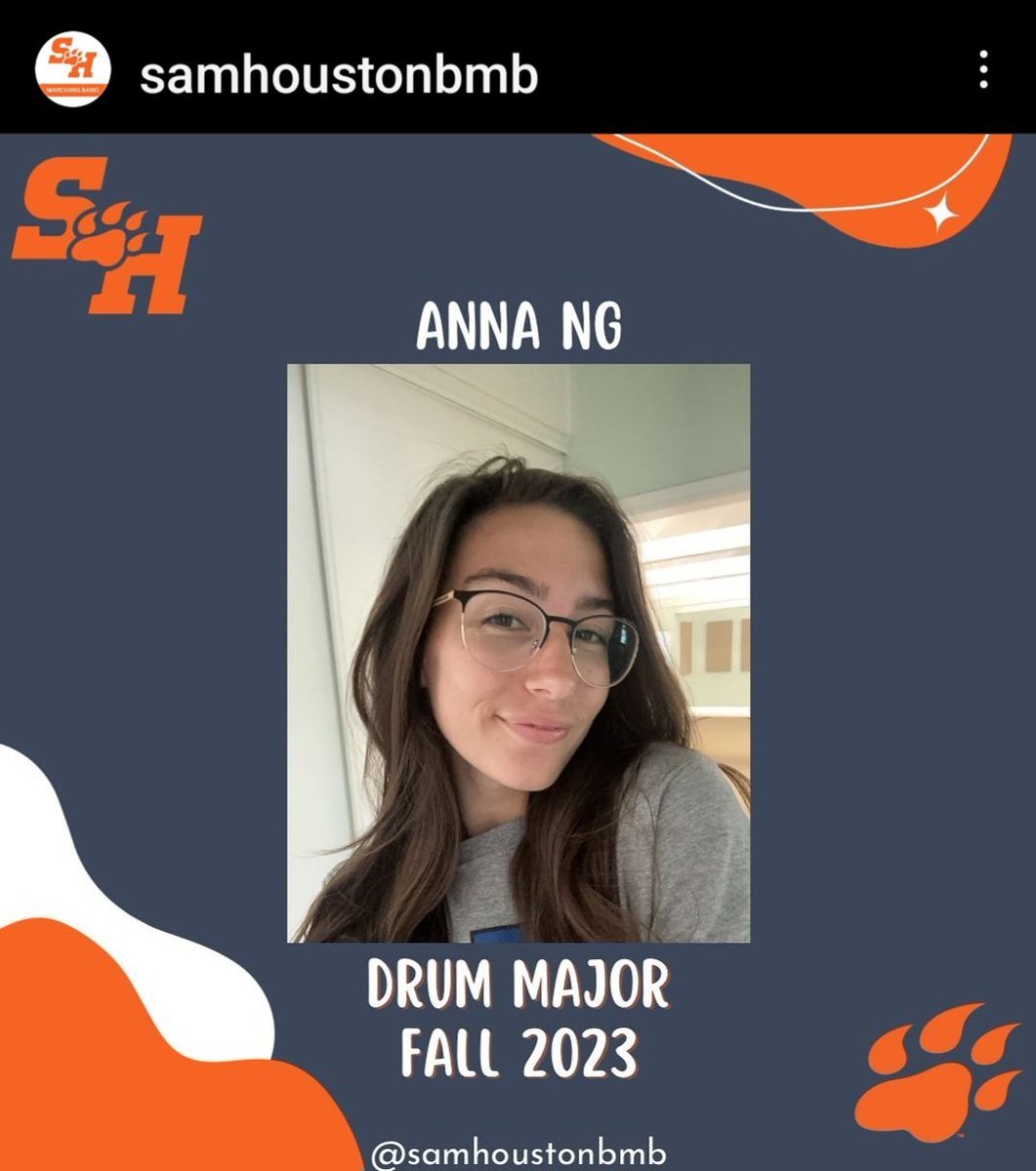 aprilng311's tweet photo. Check out the new SHSU drum major 
Eat 'Em Up Kats 🧡💙

@MRHSMavericks https://t.co/2o6EBAcxle