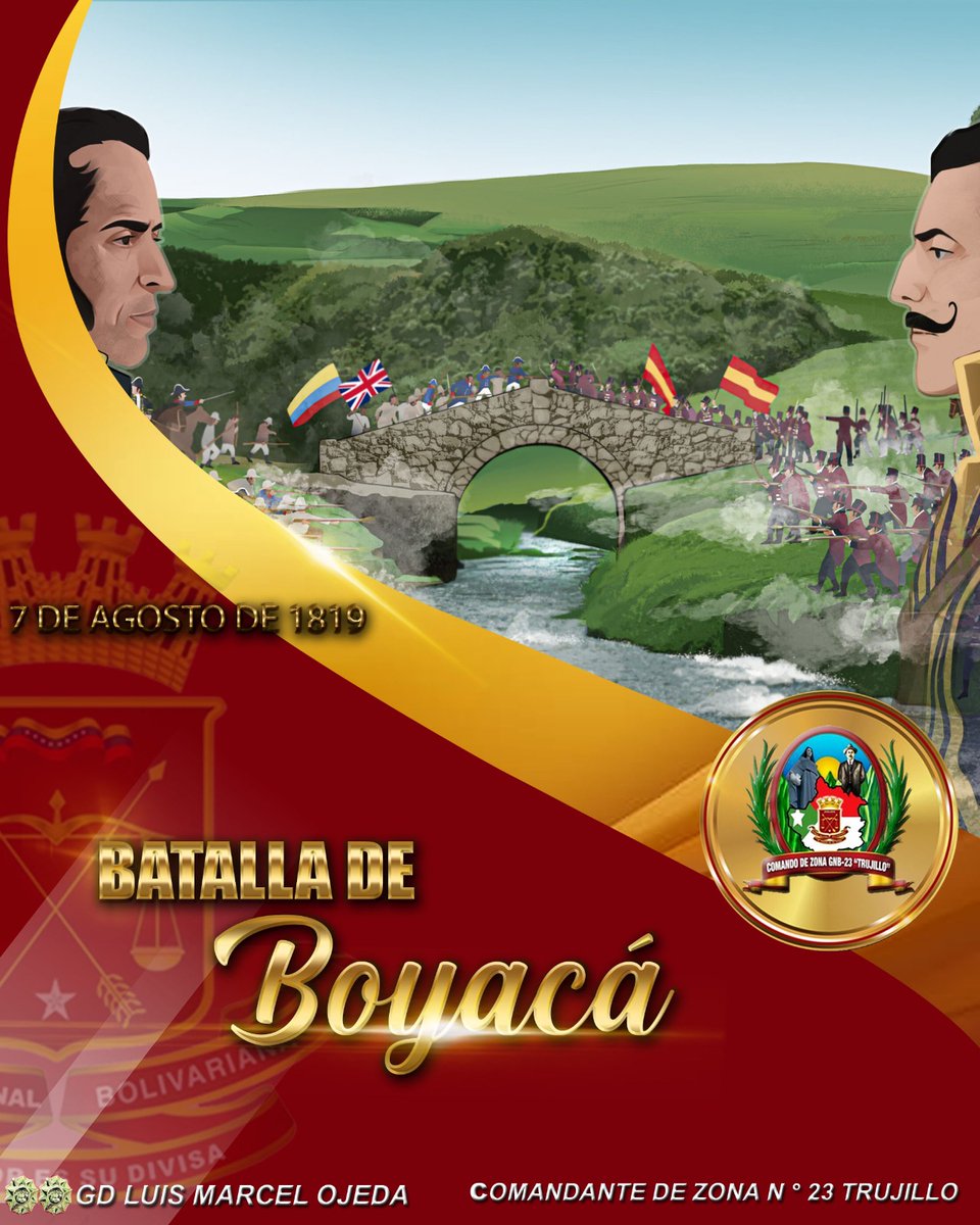 Tal día como hoy, hace 204 años ocurrió la histórica batalla de Boyacá. Simón Bolívar lideró valientemente a los patriotas en esta gesta libertadora que selló el camino hacia la independencia de nuestros pueblos. ¡Honor y gloria a los héroes de Boyacá!
#PuebloVamosConTodo