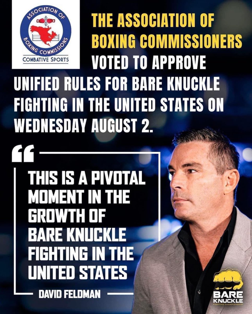 This is huge! Congrats <a href="/bareknucklefc/">Bare Knuckle FC</a> <a href="/BareKnuckleDF/">David Feldman</a> !