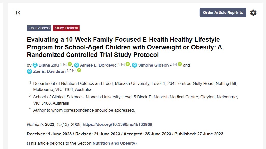 MonashNutrition's tweet photo. 🧵How effective are e-Health programs for treating childhood obesity?

PhD candidate Diana Zhu shares her latest study protocol evaluating the effectiveness of an e-Health program for treating childhood obesity &amp; experiences of participating families.

➡️ https://t.co/JTT1YKYeuU https://t.co/9M29ahflc4