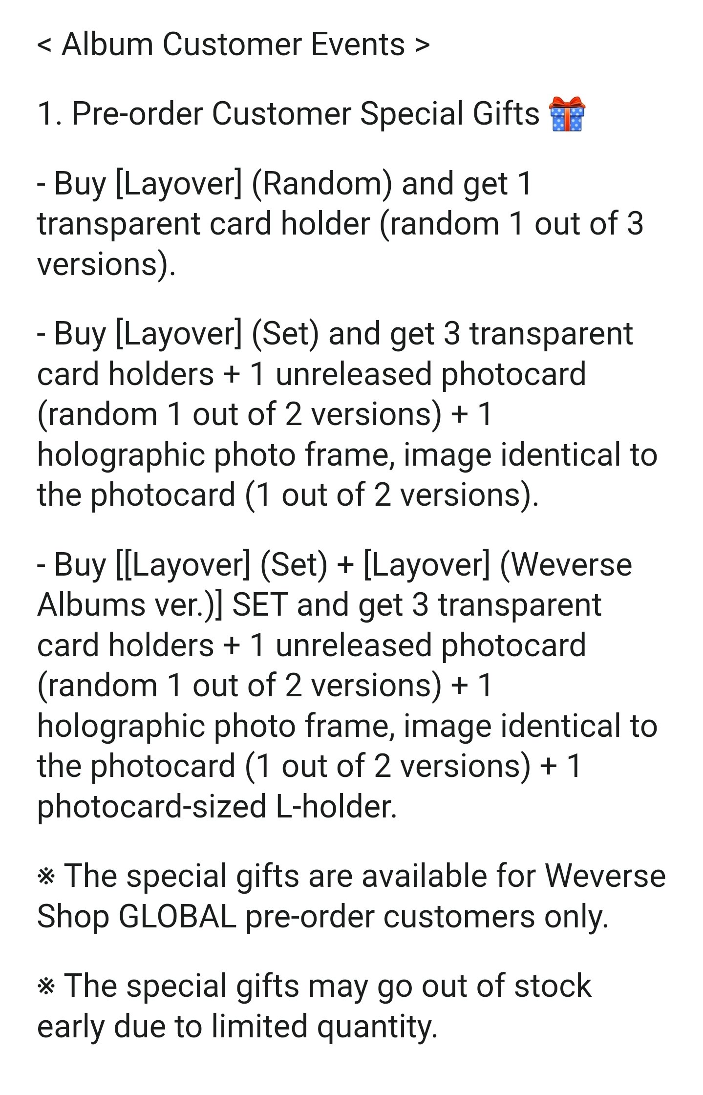 V - Weverse Gift Photocard Holder [Layover] Album version White