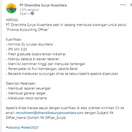Corporate_Sl4v3's tweet photo. Selasa 08/08/2023

Post lowker setelah sekian la,,silahkan still fresh 

Mohon d bantu retweet mincot @hrdbacot @mas_recruiter @txtdrlinkediin @apamungkasa @Corporate_Slav3

Mimin @Balikpapanku @txtbpn @txtsamarinda @SamarindaUpdate @txtbtg @sepmitabepis @Disnaker_BPP #lokercot https://t.co/clH0cAmAUD