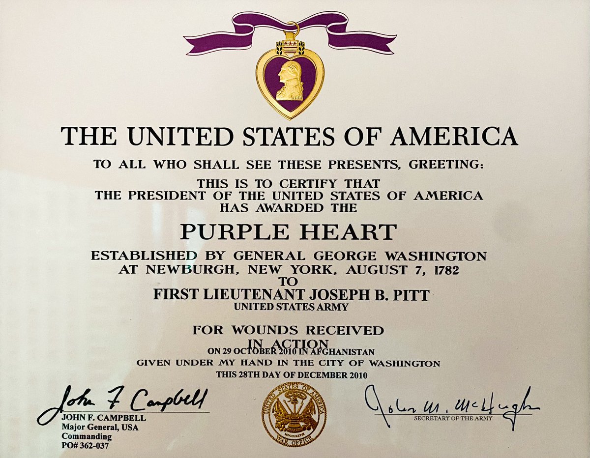 Today is National Purple Heart Day. Not a medal I ever wanted, but I wear it with pride for those that are no longer with us. #NationalPurpleHeartDay