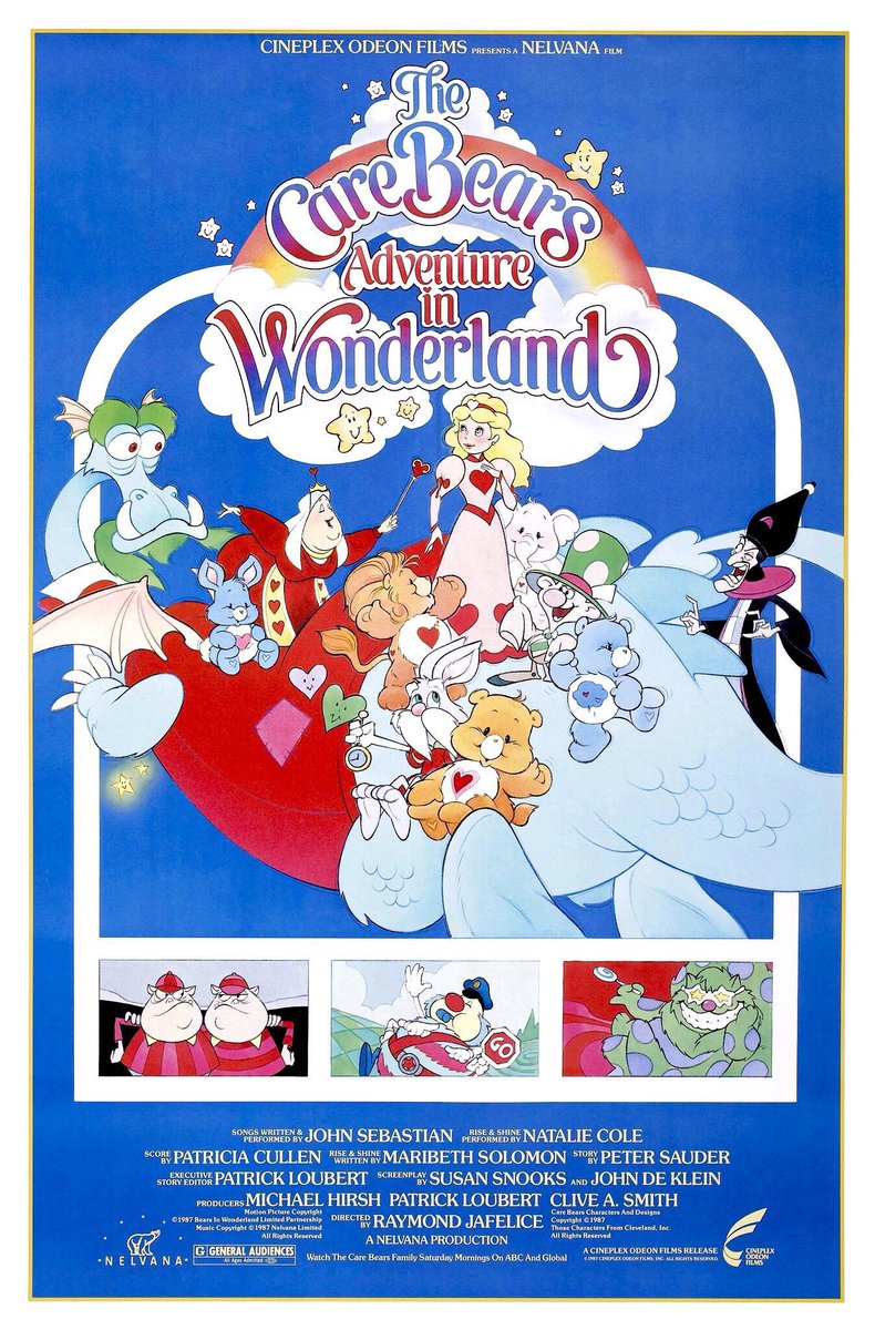 FilmNewsNos's tweet photo. 🎬MOVIE HISTORY: 36 years ago today, August 7, 1987, the movie ‘The Care Bears Adventures in Wonderland’ opened in theaters!

#BobDermer #EvaAlmos #DanHennessey #JimHenshaw #MarlaLukofsky #LubaGoy #KeithKnight #TraceyMoore #ColinFox #AlysonCourt #KeithHampshire #JohnStocker https://t.co/Omh17keaE3