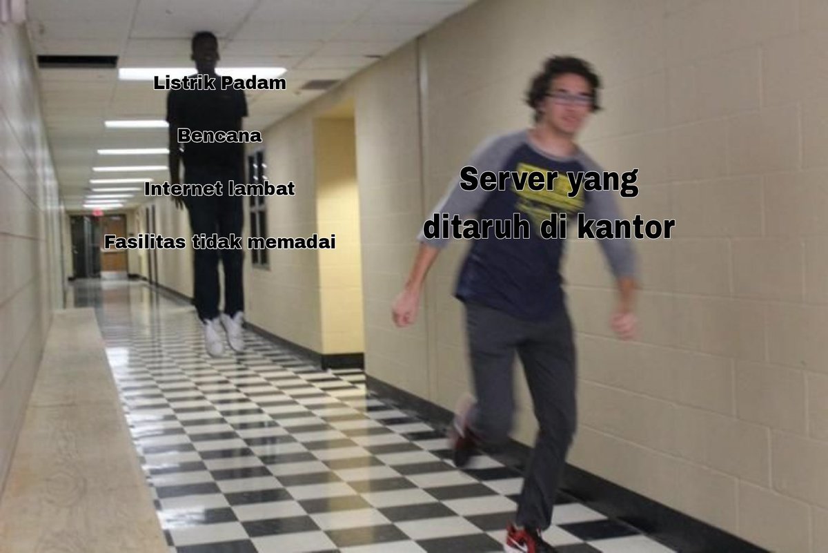 Server kalau dibiarin di kantor bakal lebih rentan terhadap berbagai ancaman idpeople, jadi hati hati ya!

#diidcolo #makelifeeasier #server #colocation #Memes